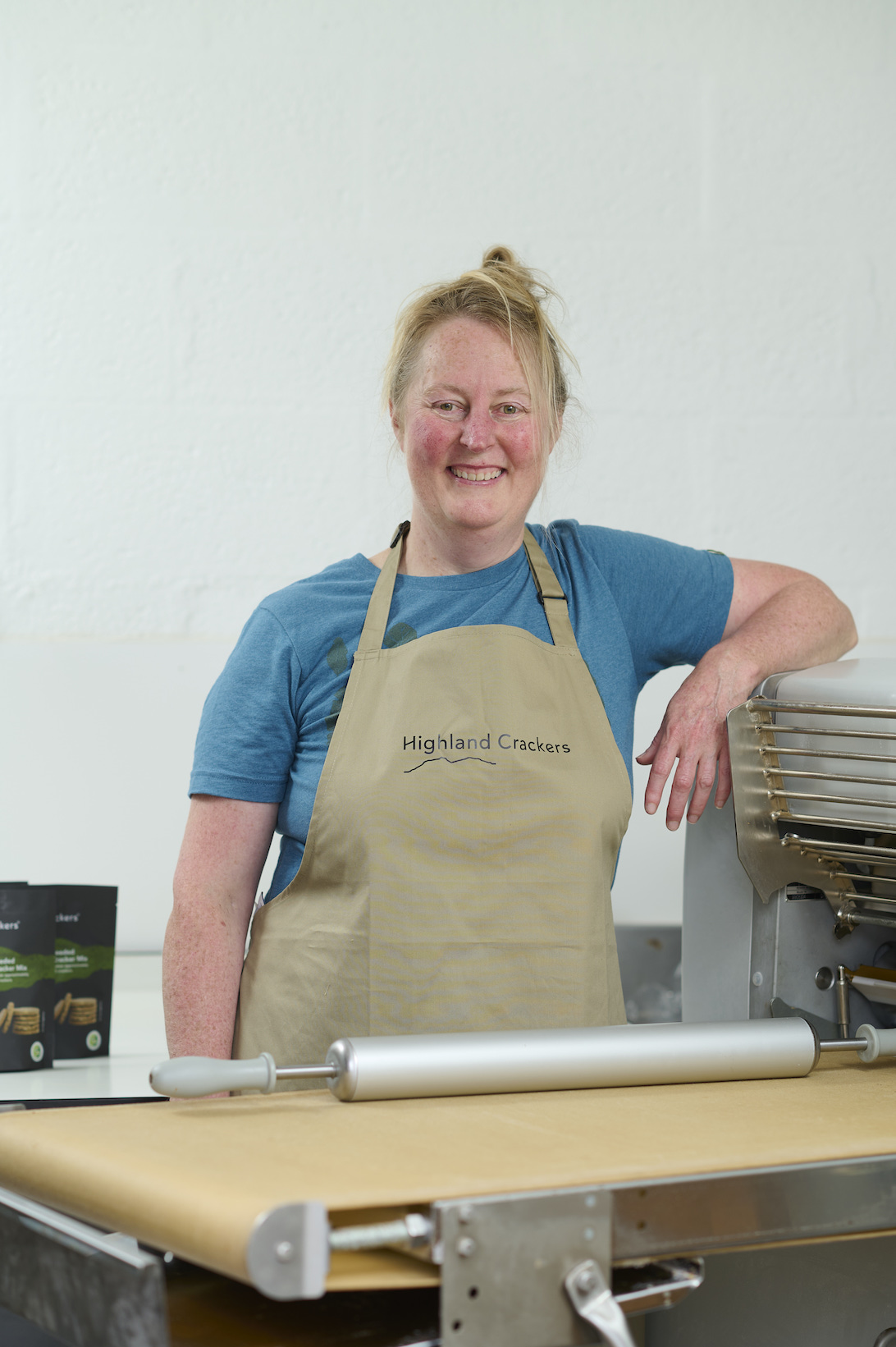 Donna Peacock in apron 