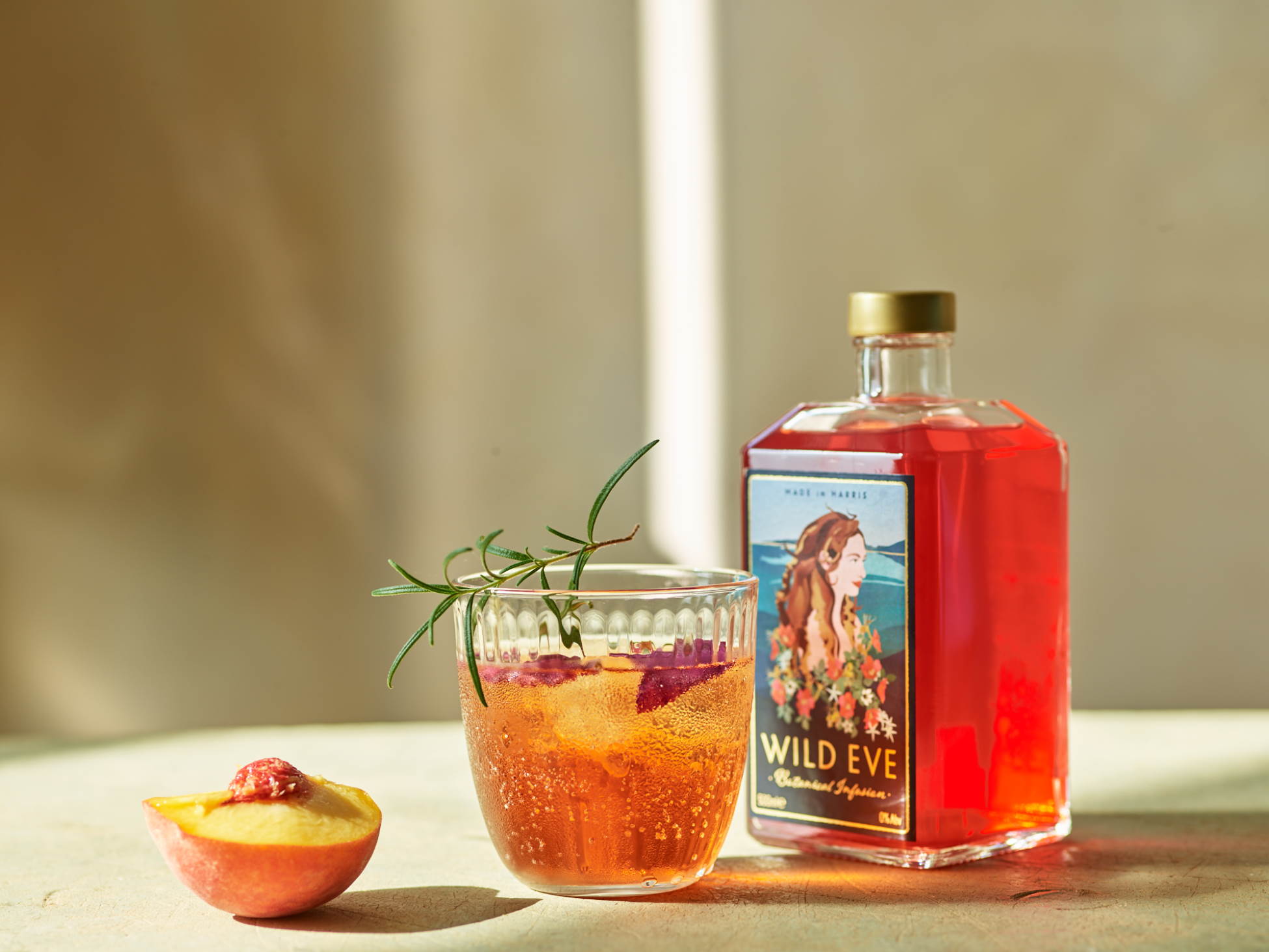 Bottle of Wild eve non-alcoholic peach drink