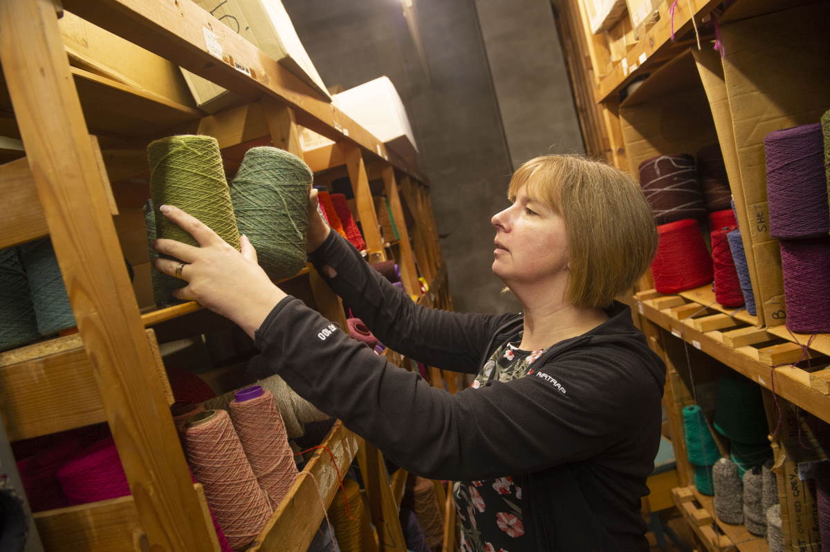 director working at shetland knitwear company