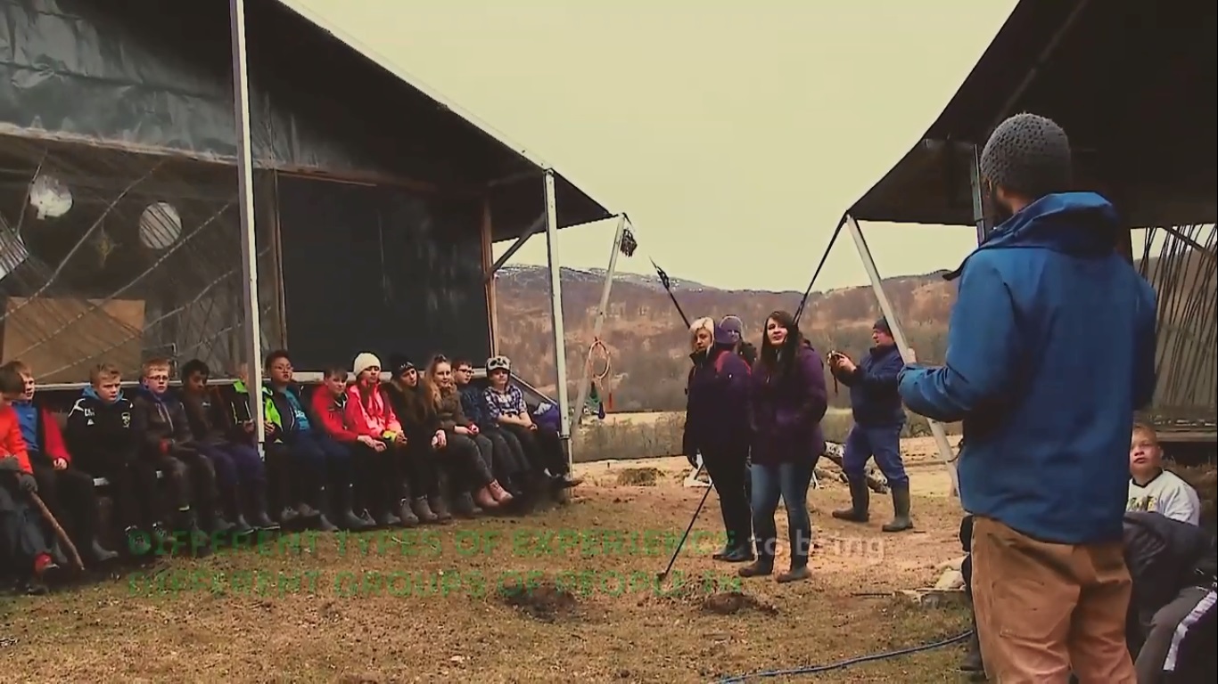 A group of young people visiting the Shieling project
