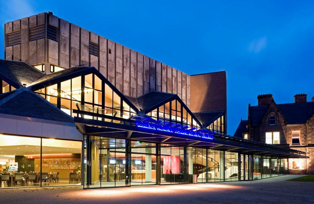 night shot of Eden Court Theatre Inverness