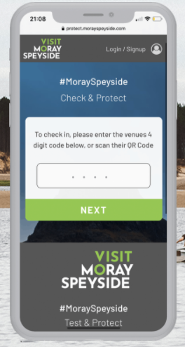Screen shot of Visit Moray Speyside app