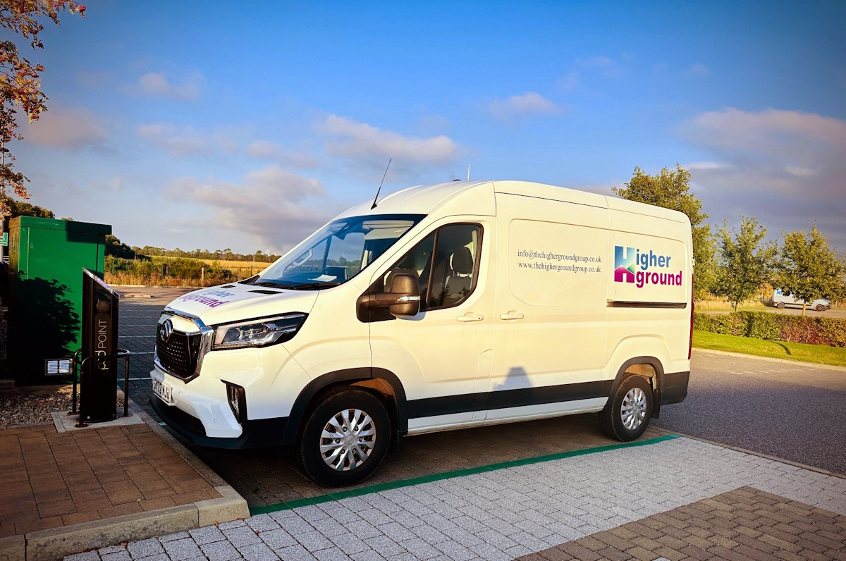 Electric van at Inverness Campus
